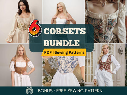 Corset Sewing Patterns | Top Corset Bundle | Women Corset Patterns | Beautiful Bustier Patterns | Sewing Patterns | Easy Sewing Patterns