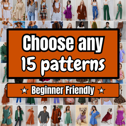 Sewing Patterns Bundle for Beginners | Sewing Patterns | Women Patterns | Men Patterns | Pets Patterns, All Seasons DIY Easy Sewing Patterns