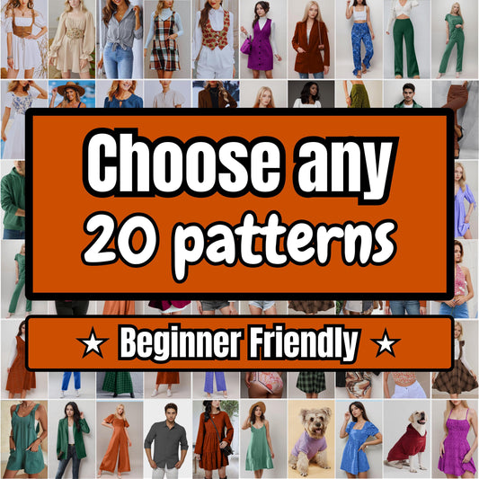 Sewing Patterns Bundle for Beginners | Sewing Patterns | Women Patterns | Men Patterns | Pets Patterns, All Seasons DIY Easy Sewing Patterns